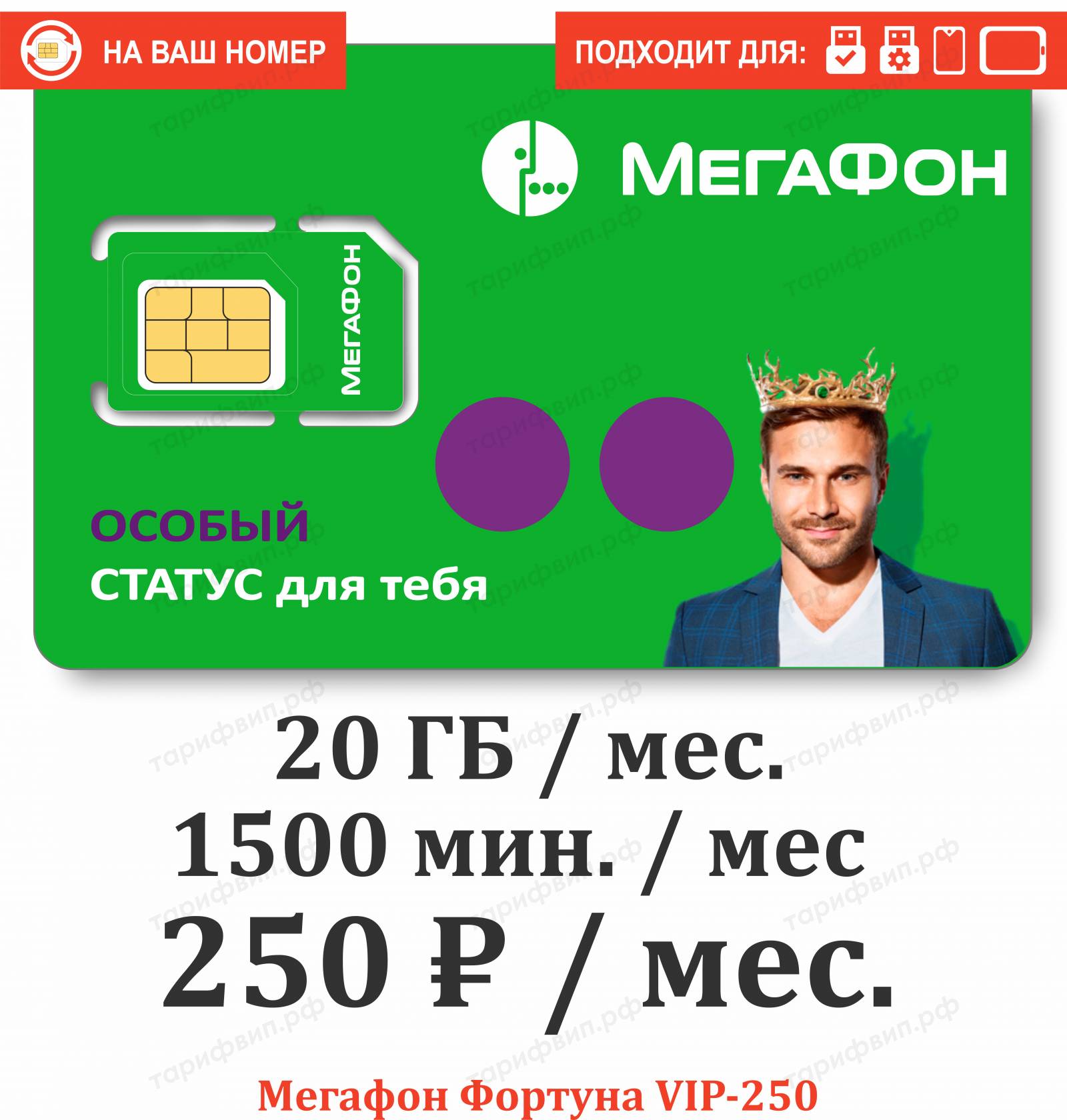 Тариф Мегафон Фортуна VIP 400 (Федеральный Специальный)